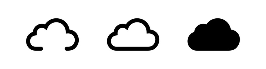 Cloud icon set. Vector illustration of cloud storage.