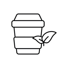 Biodegradable Cup icon vector stock illustration