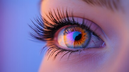 Closeup Vibrant Human Eye Iris Detail Macro Shot
