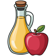 apple juice bottle fresh fruit drink isolated vector illustration on white background