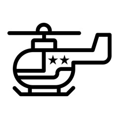 helicopter Line Icon