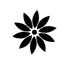 Flower icon. Glyph Style Flower Filled Icon Vector Illustration