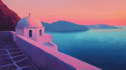 Obraz premium illustration of Santorini