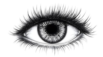 Intense Monochrome Eye Close Up Detailed Lash Dramatic Look