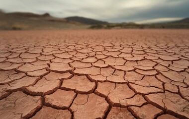 A view of a dry and cracked soil