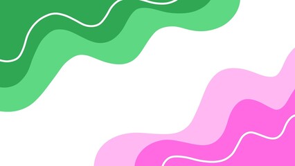 Pastel green and pink wave abstract background illustration
