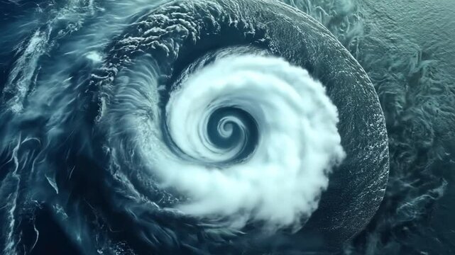 Spectacular Aerial View of a Massive Hurricane Swirling Above the Ocean Surface