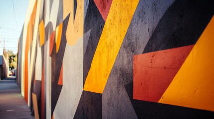 Geometric Alley Mural Ideal for Creative Writing Prompt Visuals