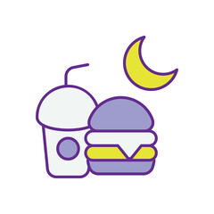 Late-Night Food icon vector stock illustration