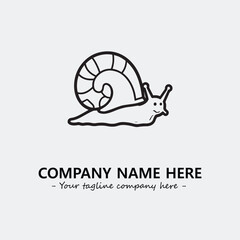 Snail illustration black and white for logo company vector image
