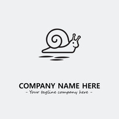 Snail illustration black and white for logo company vector image
