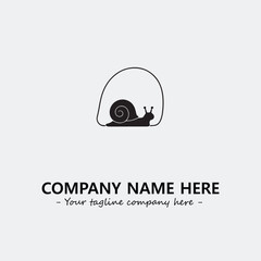 Snail illustration black and white for logo company vector image
