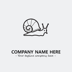 Snail illustration black and white for logo company vector image
