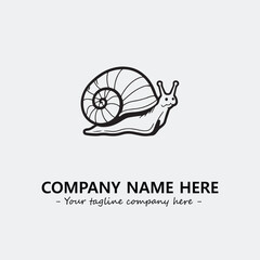 Snail illustration black and white for logo company vector image
