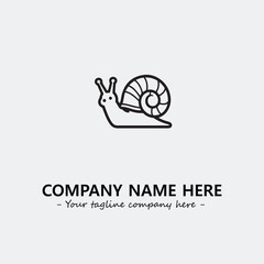 Snail illustration black and white for logo company vector image
