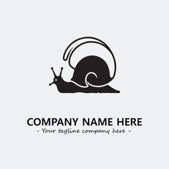 Snail illustration black and white for logo company vector image

