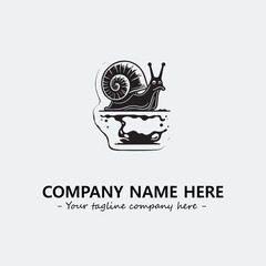 Snail illustration black and white for logo company vector image
