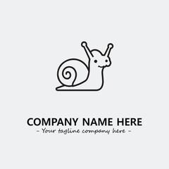 Snail illustration black and white for logo company vector image
