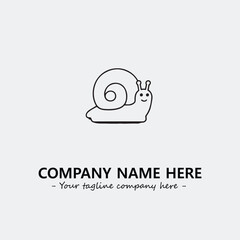 Snail illustration black and white for logo company vector image
