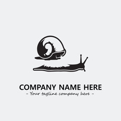 Snail illustration black and white for logo company vector image
