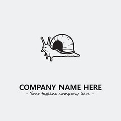 Snail illustration black and white for logo company vector image
