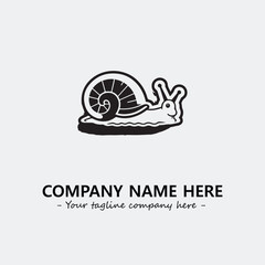Snail illustration black and white for logo company vector image
