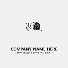 Snail illustration black and white for logo company vector image
