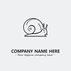 Snail illustration black and white for logo company vector image
