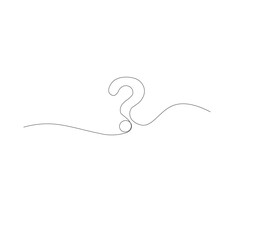 continus line Question mark icon in sketch style. white background.Illustration vector symbol.Editable stroke.