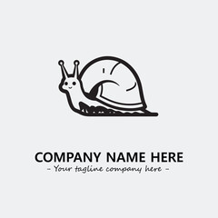 Snail illustration black and white for logo company vector image

