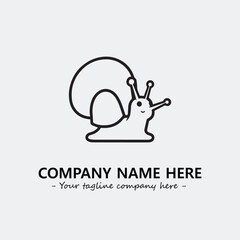 Snail illustration black and white for logo company vector image

