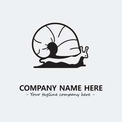 Snail illustration black and white for logo company vector image
