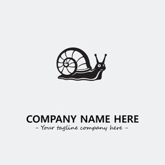 Snail illustration black and white for logo company vector image
