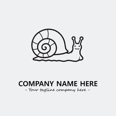 Snail illustration black and white for logo company vector image
