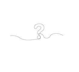 continus line Question mark icon in sketch style. white background.Illustration vector symbol.Editable stroke.