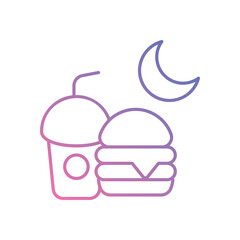 Obraz premium Late-Night Food icon vector stock illustration