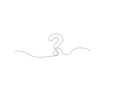 recommend clip art: continus line Question mark icon in sketch style. white background.Illustration vector symbol.Editable stroke.