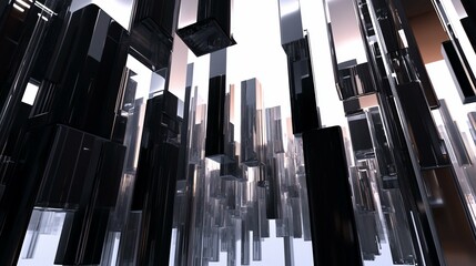 Obraz premium Reflective Geometric Abstraction suitable for psychology textbook illustrations