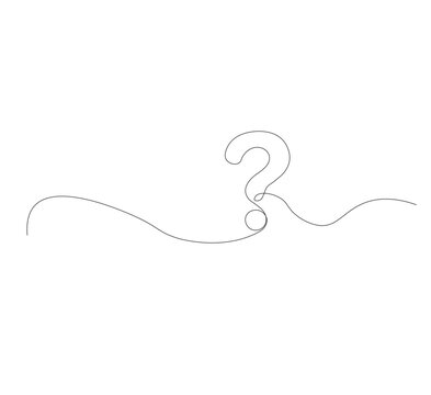 recommend clip art: continus line Question mark icon in sketch style. white background.Illustration vector symbol.Editable stroke.