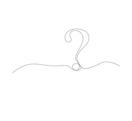 Obraz premium continus line Question mark icon in sketch style. white background.Illustration vector symbol.Editable stroke.