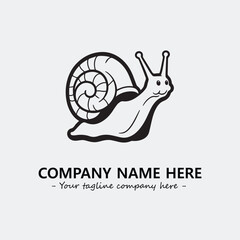 Snail illustration black and white for logo company vector image
