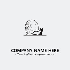Snail illustration black and white for logo company vector image
