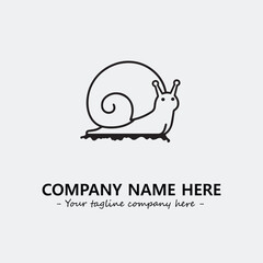 Snail illustration black and white for logo company vector image
