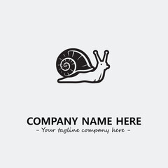 Snail illustration black and white for logo company vector image
