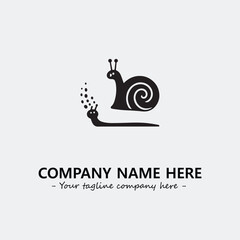 Snail illustration black and white for logo company vector image
