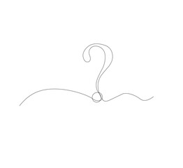 continus line Question mark icon in sketch style. white background.Illustration vector symbol.Editable stroke.