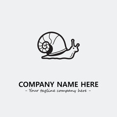 Snail illustration black and white for logo company vector image

