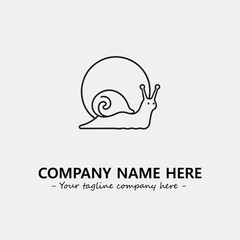 Snail illustration black and white for logo company vector image
