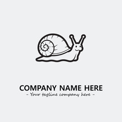 Snail illustration black and white for logo company vector image
