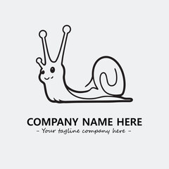 Snail illustration black and white for logo company vector image
